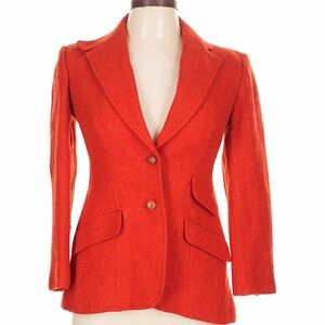 Evan-Picone Red Wool Blazer with Elbow Patches Size 10